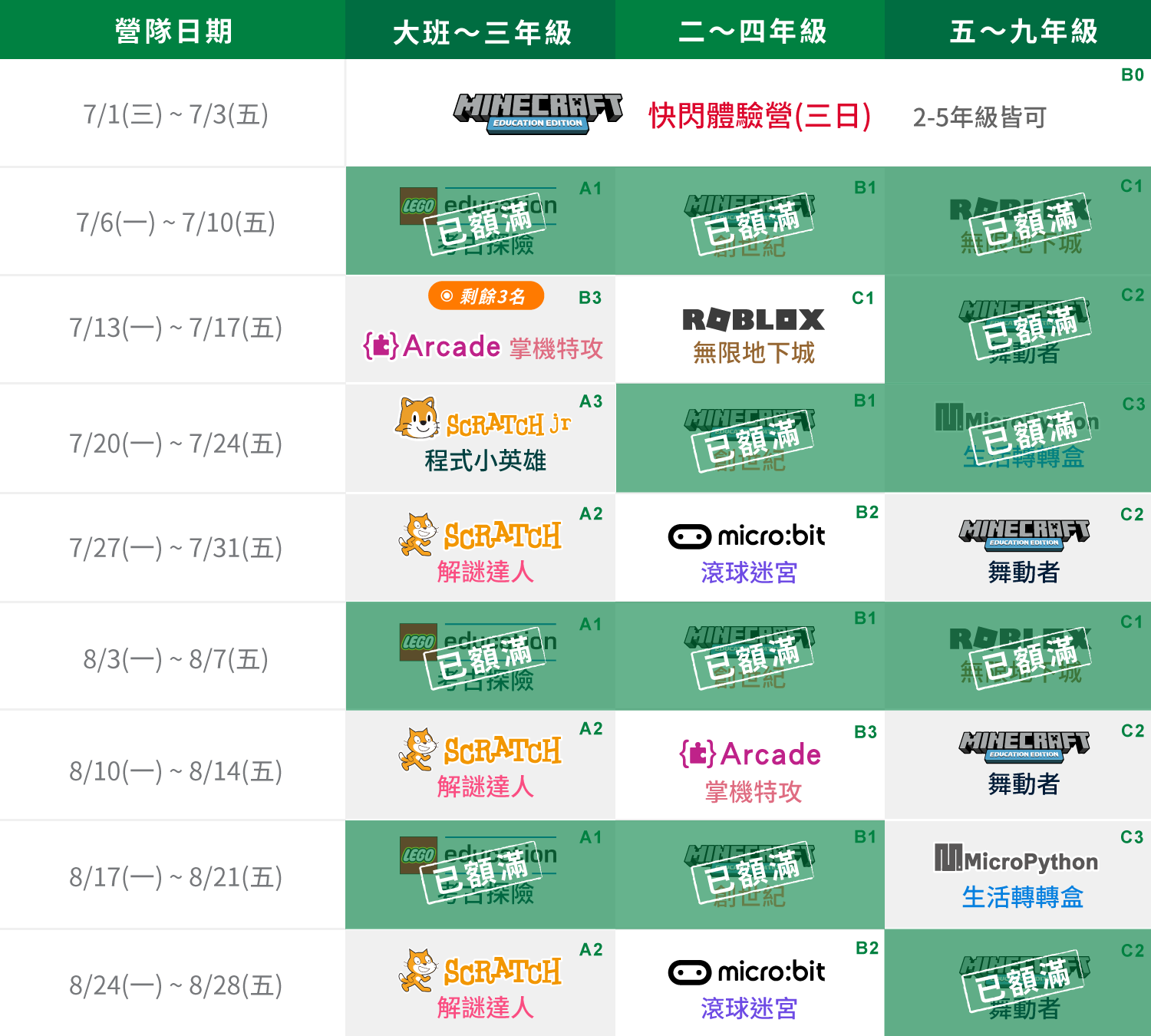 延壽校課表一覽"