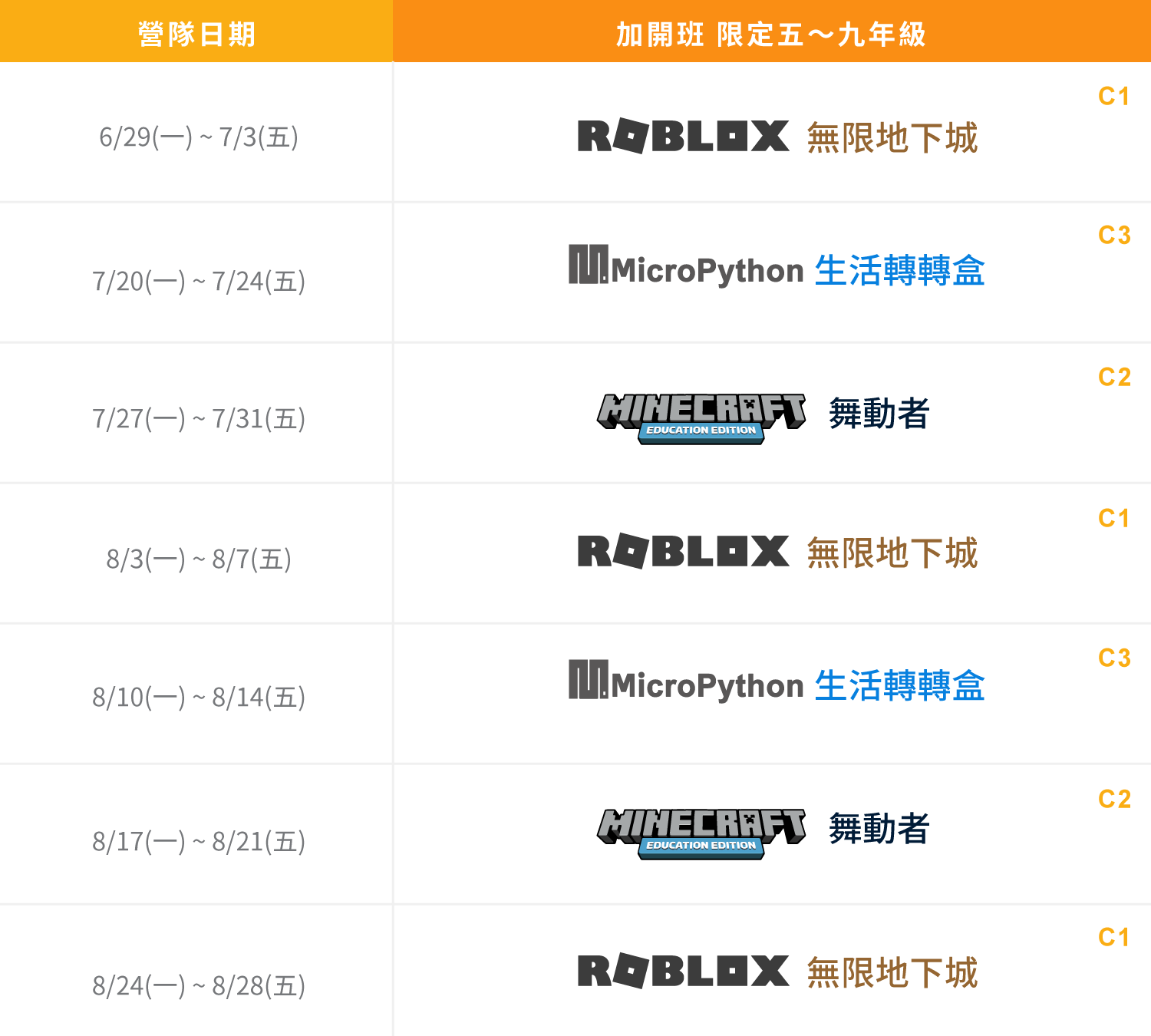 重慶校課表一覽